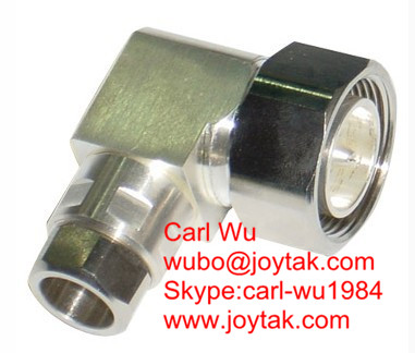 DIN 7/16 male connector right angle clamp type for 1/2"cable competitive price VSWR 1.15 all brass made Impedance 50 Ω