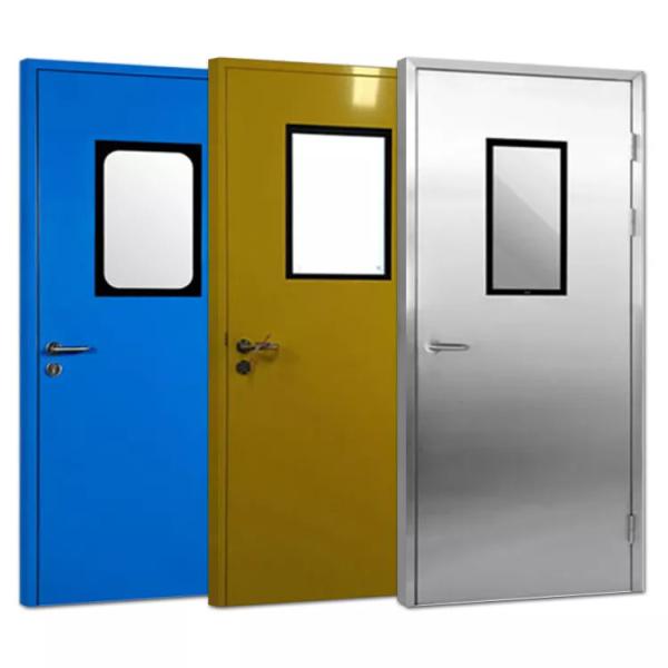 Soundproof Stainless Steel Clean Room Doors Hinged Doors Stoving Varnish ISO