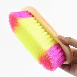 8" long Plastic horse dandy brush with colorful glitter bristle for horse