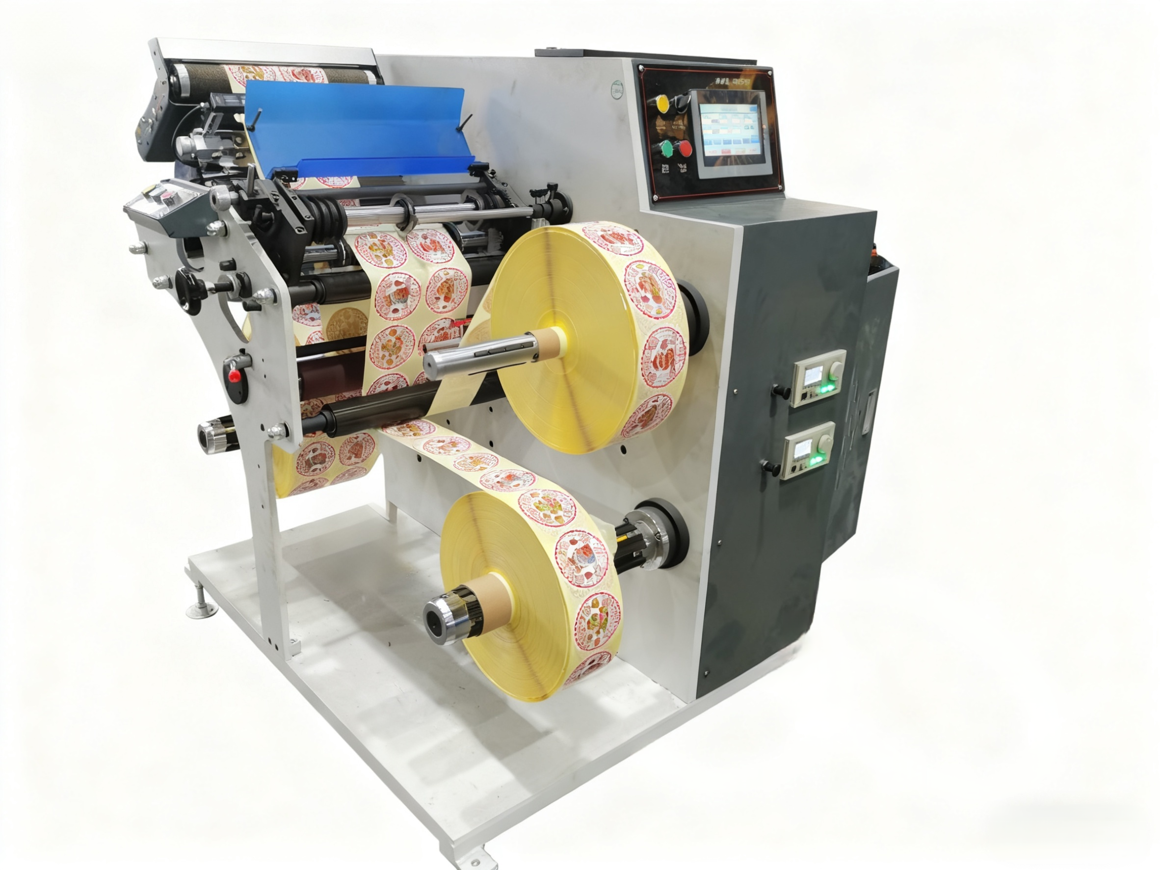 Label Slitting Machine Featuring Servo Motor and PLC Control System for Precise Tension Control and Accurate Meter Counting