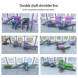 1000-1500 kg/h Output Capacity 22 kW Power Automatic Double Shaft Metal Shredder
