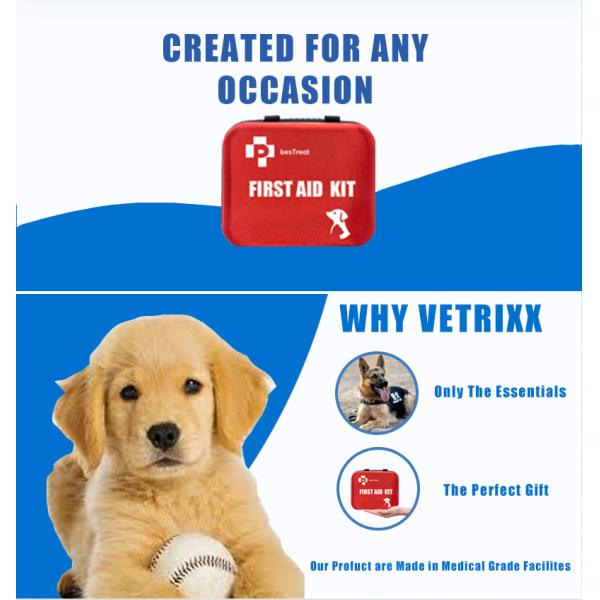 Veterinary Red Pet First Aid Emergency Care Customized Color Dog Emergency Kit