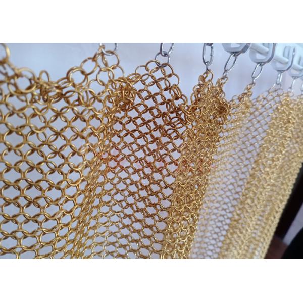 Buy 7mm Stainless Steel Chainmail Curtain Gold Color For Interior Decoration at wholesale prices