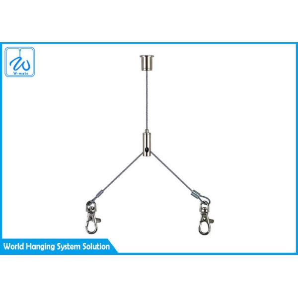 Y - Hook End Cable Loop Ceiling Light Suspension Kit With Swivel Spring Key