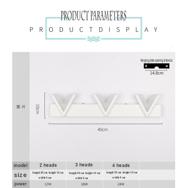 Modern acrylic warm white /Nature White light wall light bathroom metal LED makeup mirror wall lamp(WH-MR-61)