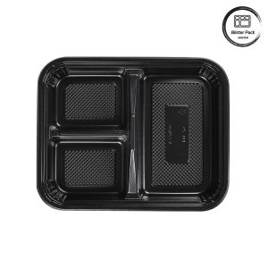 Microwave Safe Disposable Plastic Food Containers 3 Compartment Clear Takeaway