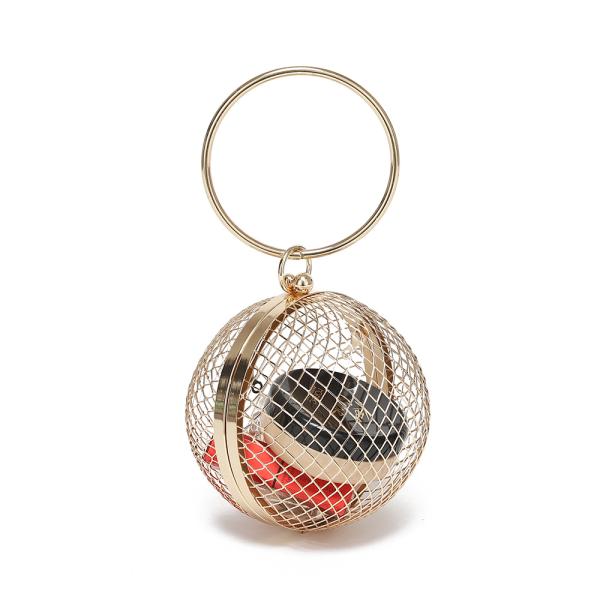 Ball Shape Clutch Purse Party Handbag Rhinestone Ring Handle ODM OEM