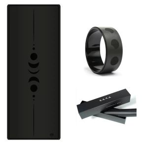 Custom Design Embosed Laser Printed Natural Rubber Black PU Yoga Mats with yoga