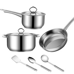 Kitchen Stainless Steel Cookware Set 15pcs SS410 Milk Soup Pot