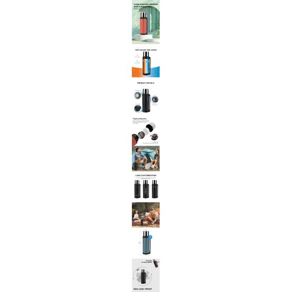 2L/66OZ Hot products custom logo Double Wall Vacuum Insulated stainless steel water bottle insulated chilly travel pot