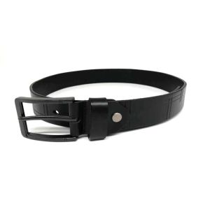 3.5cm Width Cowhide Black Mens Casual Leather Belt