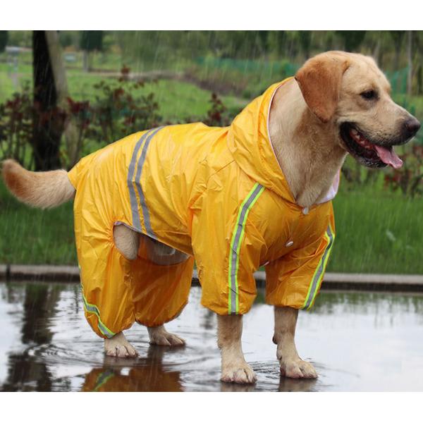 Buy Breathable Adjustable Lightweight Rainproof Hoodie Dog Clothes Raincoat at wholesale prices