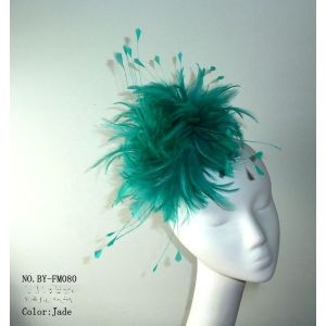 Dyed Hackle And Coque Feather Mounts , Chicken Flower Feather Headband