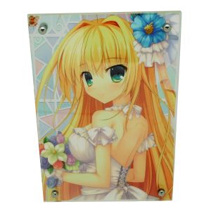 L shape acrylic advertising display stand menu display