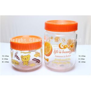 China Storage Bottles & Jars glass candy jar with custom printing on sale