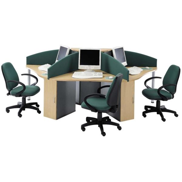 Modern Office Furniture Partitions With Steel Leg / PU Table Surface