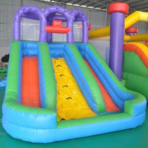 UVproof Kids Inflatable Bouncer , Fireproof Bouncy Castle With Slide