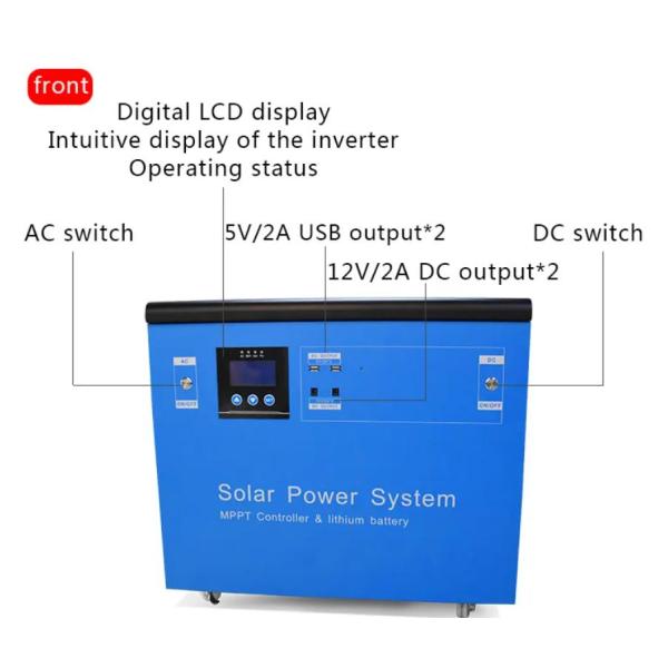 2KW 3KW Portable Solar Power Station Home Emergency Generator