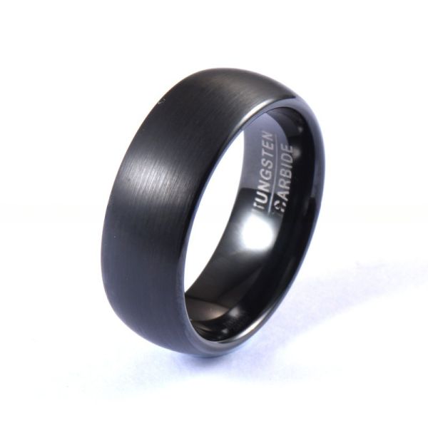 Buy Third Party Appraisal Certificate 8mm Classic Black Plated Tungsten Rings for Men at wholesale prices