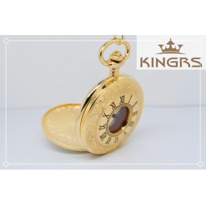 Fashion Waterproof Gold Pocket Watches with Brass / Stainless Steel case