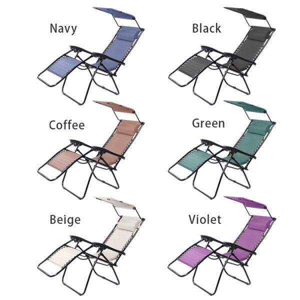 Custom Logo Traditional Design Style Chaise Folding Recliner Lounge Chair for Camping