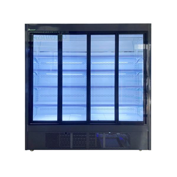 Self Service Upright Multideck Open Chiller Fronted Fridge With Curved Glass