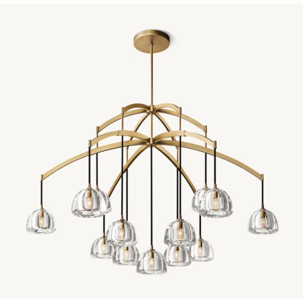 Buy Bedroom Crystal Modern Hemisphere Round Chandelier 60W at wholesale prices