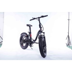 Black 20 Inch Electric Bike , Brushless Motor 36v Fat Wheel Electric Bike