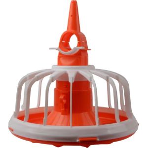 Red Broiler Feed Pan Chicken Feeders And Drinkers Stainless Steel