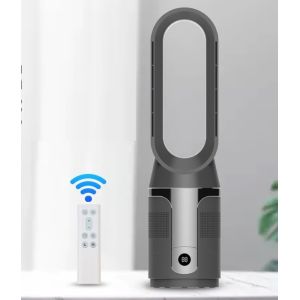 Quality 20 Inch Bladeless Cooling Heater Tower Fan with Hepa Air Purifier NO Adjustable Height for sale