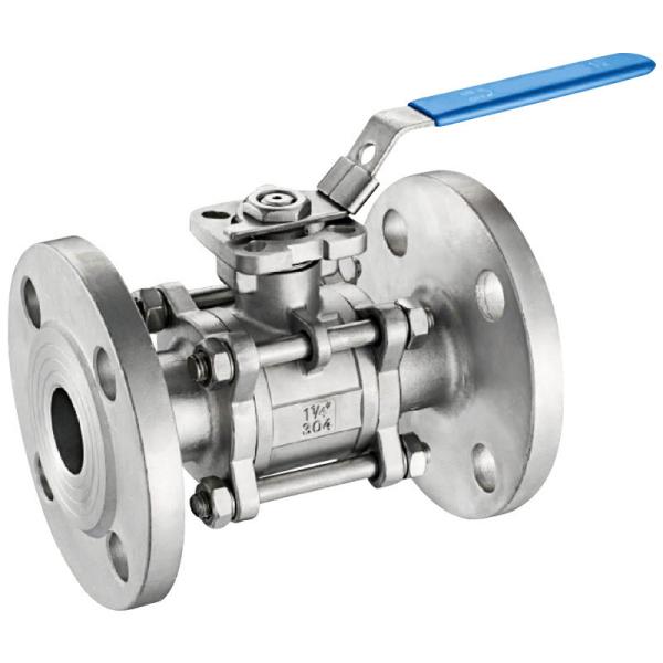 Water Media 3PC Stainless Steel Ball Valve Flange CF8/CF8m with ISO 9001
