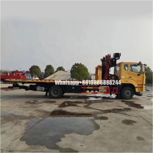 Sinotruk 4*2 Tow Truck Platform With Fold Boom Crane Folding Arm Crane Truck