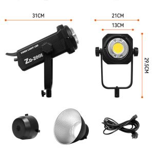 200w Daylight Studio Lights Dmx Control With Protective Cover Cob Led Spotlight