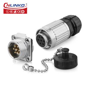 CNLINKO 7 Pin IP68 Waterproof M20 Metal Wire Connector With 16-18AWG