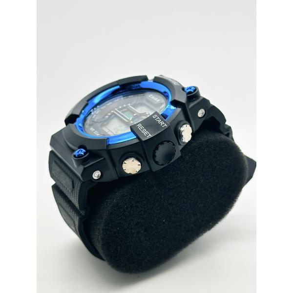 Sporty Black Dial Digital Watch with Silicone Band