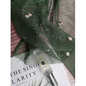 49 Inch Floral Embroidered Tulle Fabric AZO Free