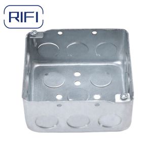 Galvanized Steel 2 Gang Metal Switch Box Square Electrical Junction Box
