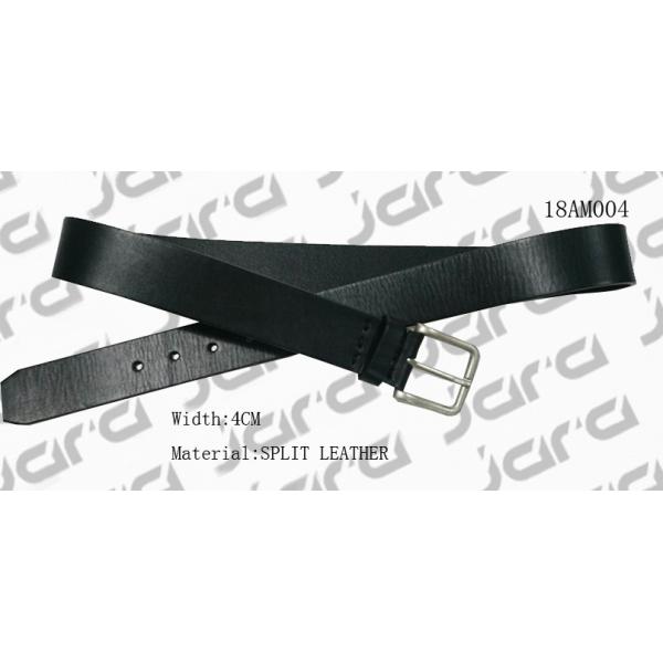 Buy Classic Black Split Leather Mens Casual Belts 4cm Antic Silver Buckle Founded at wholesale prices