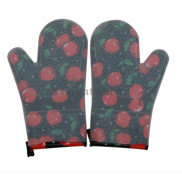 Buy Silicone Quilted Cotton High Temperature Microwave Oven Mitts Mittens Glove at wholesale prices