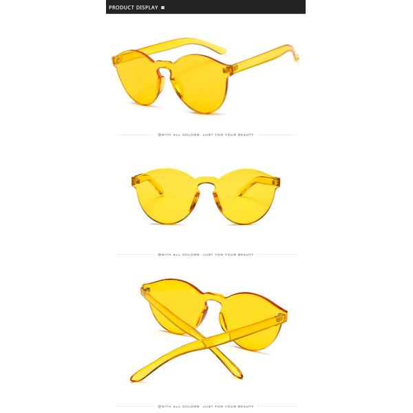 Colorful One Piece Lens Transparent Round Retro Hot Sale Sunglasses
