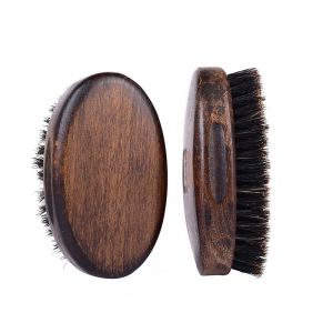 Black Walnut Wood Handle Beard Brush 11.5x6x4cm Boar Bristle