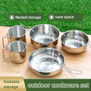 Lightweight Outdoor Cookware Set Nonstick For Family Hiking