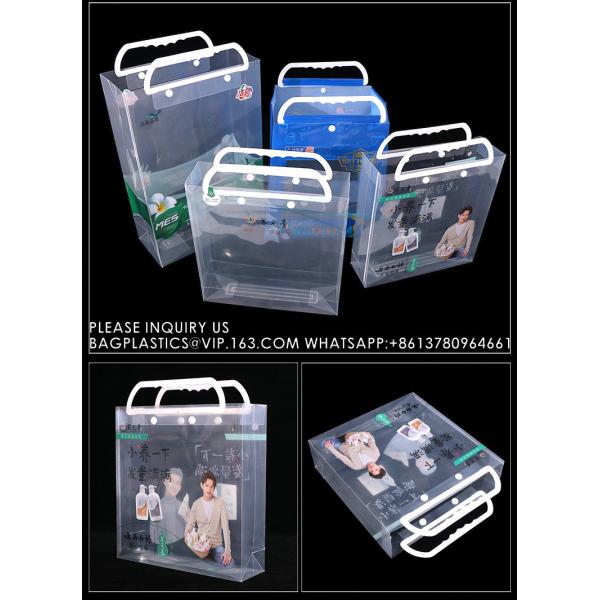 Plastic Hard Handle Bags, Handle Shopping bags, handle shipper, handle gift bags, white handle handy bags