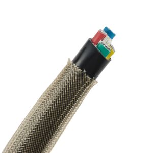 Custom Flexo PET Expandable Braided Sleeving Flame Retardant 25ft Length