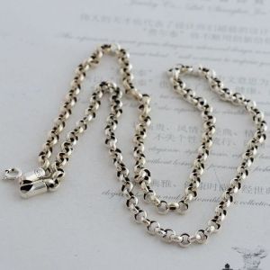 Sterling 925 Silver 3.5mm Rolo Chain Necklace (XH041845W)