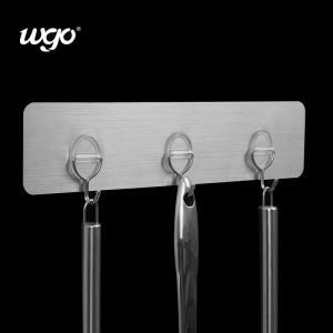 Damage Free Installed Self Adhesive Wall Mounted Hook Hangers Mini Rack For Wall