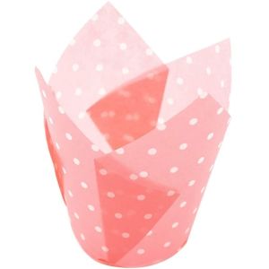 Temperature Resistant Grease Proof Dots Tulip Paper Cups