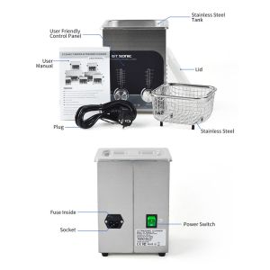GT SONIC Heated 2L Stainless Steel Ultrasonic Jewelry Cleaner