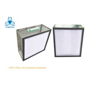 Deep Pleat HEPA Air Filter For Hospital with Galvanized Frame / Fiberglass Media