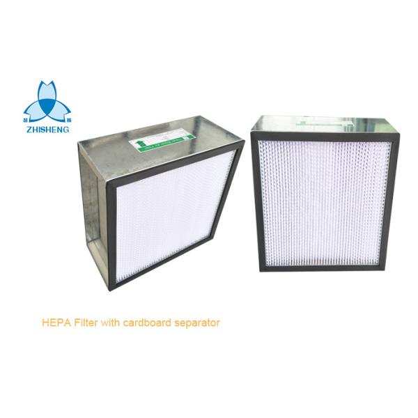 Deep Pleat HEPA Air Filter For Hospital with Galvanized Frame / Fiberglass Media